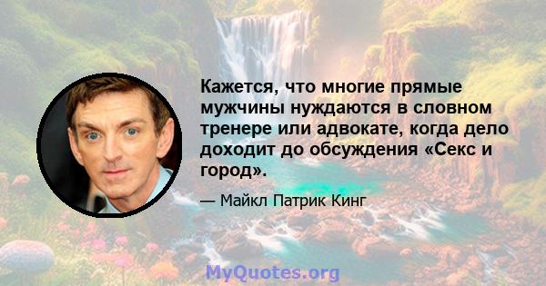 Кажется, что многие прямые мужчины нуждаются в словном тренере или адвокате, когда дело доходит до обсуждения «Секс и город».