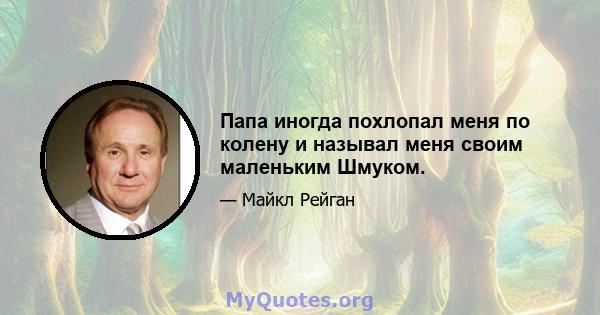 Папа иногда похлопал меня по колену и называл меня своим маленьким Шмуком.