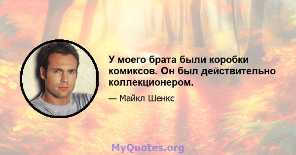 У моего брата были коробки комиксов. Он был действительно коллекционером.