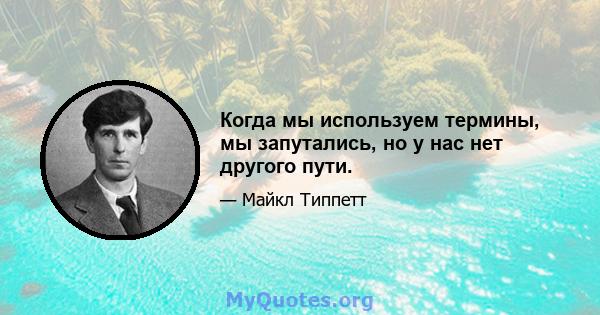 Когда мы используем термины, мы запутались, но у нас нет другого пути.