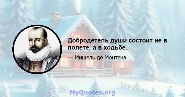 Добродетель души состоит не в полете, а в ходьбе.