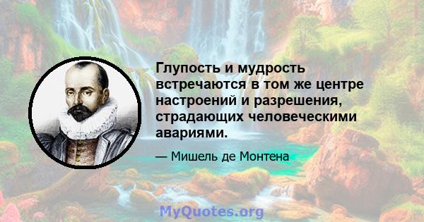 Глупость и мудрость встречаются в том же центре настроений и разрешения, страдающих человеческими авариями.