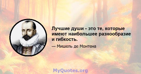 Лучшие души - это те, которые имеют наибольшее разнообразие и гибкость.