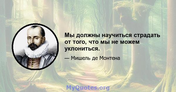 Мы должны научиться страдать от того, что мы не можем уклониться.