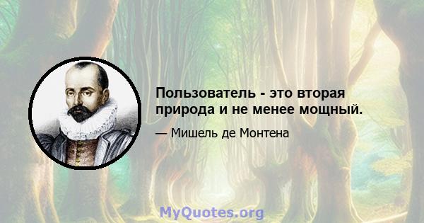 Пользователь - это вторая природа и не менее мощный.