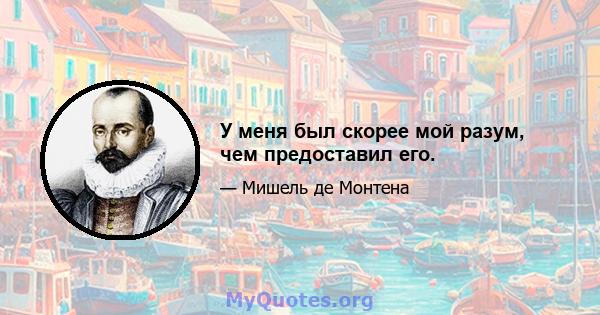 У меня был скорее мой разум, чем предоставил его.