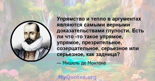 Упрямство и тепло в аргументах являются самыми верными доказательствами глупости. Есть ли что -то такое упрямое, упрямое, презрительное, созерцательное, серьезное или серьезное, как задница?