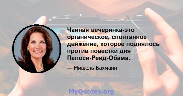 Чайная вечеринка-это органическое, спонтанное движение, которое поднялось против повестки дня Пелоси-Рейд-Обама.