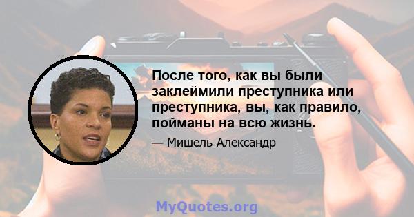 После того, как вы были заклеймили преступника или преступника, вы, как правило, пойманы на всю жизнь.