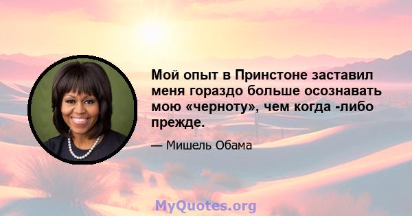 Мой опыт в Принстоне заставил меня гораздо больше осознавать мою «черноту», чем когда -либо прежде.