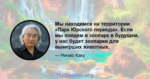 Мы находимся на территории «Парк Юрского периода». Если мы пойдем в зоопарк в будущем, у нас будет зоопарки для вымерших животных.