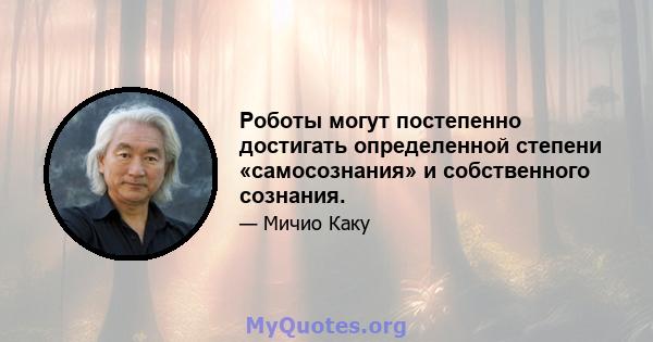 Роботы могут постепенно достигать определенной степени «самосознания» и собственного сознания.