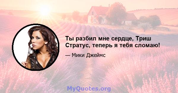 Ты разбил мне сердце, Триш Стратус, теперь я тебя сломаю!