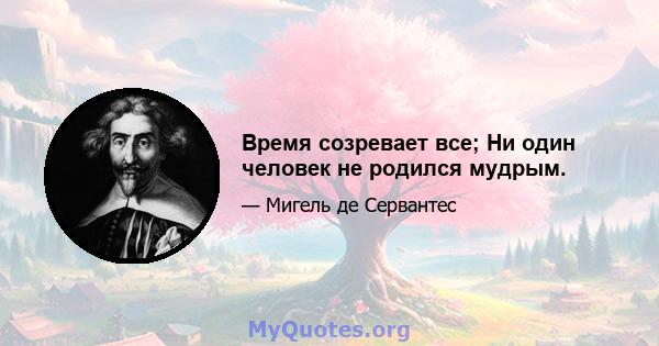 Время созревает все; Ни один человек не родился мудрым.