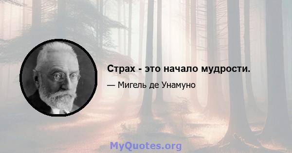 Страх - это начало мудрости.