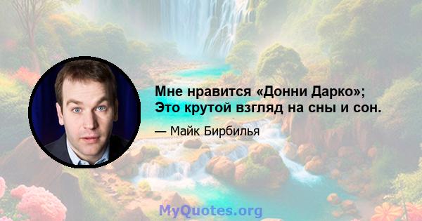 Мне нравится «Донни Дарко»; Это крутой взгляд на сны и сон.