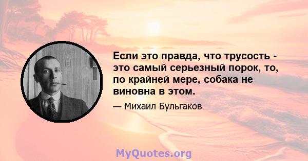 Если это правда, что трусость - это самый серьезный порок, то, по крайней мере, собака не виновна в этом.