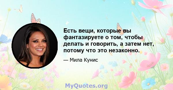 Есть вещи, которые вы фантазируете о том, чтобы делать и говорить, а затем нет, потому что это незаконно.