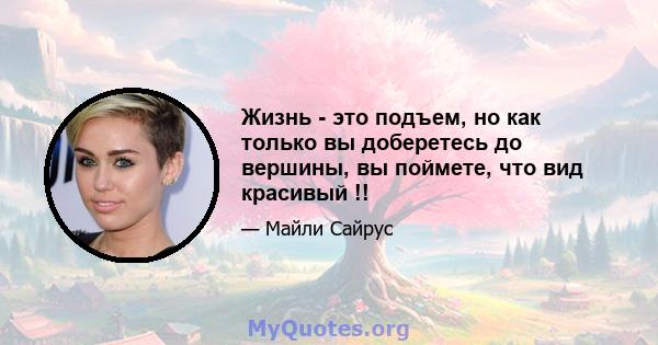 Жизнь - это подъем, но как только вы доберетесь до вершины, вы поймете, что вид красивый !!