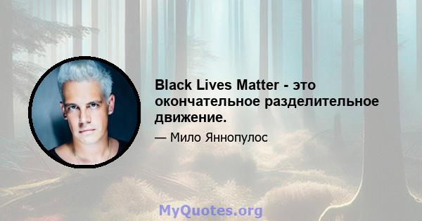 Black Lives Matter - это окончательное разделительное движение.