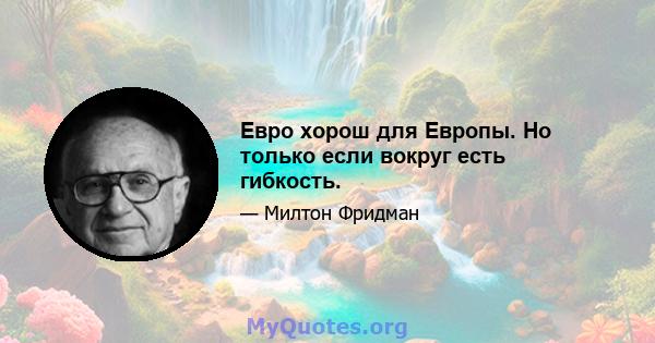 Евро хорош для Европы. Но только если вокруг есть гибкость.