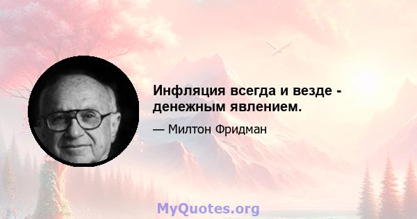 Инфляция всегда и везде - денежным явлением.