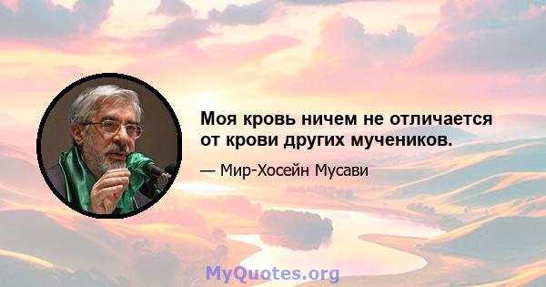 Моя кровь ничем не отличается от крови других мучеников.