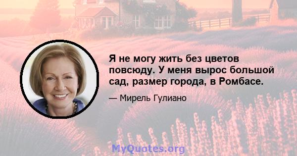 Я не могу жить без цветов повсюду. У меня вырос большой сад, размер города, в Ромбасе.