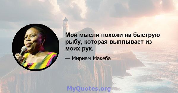 Мои мысли похожи на быструю рыбу, которая выплывает из моих рук.