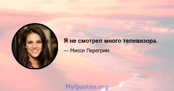 Я не смотрел много телевизора.