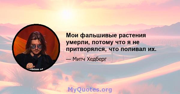 Мои фальшивые растения умерли, потому что я не притворялся, что поливал их.