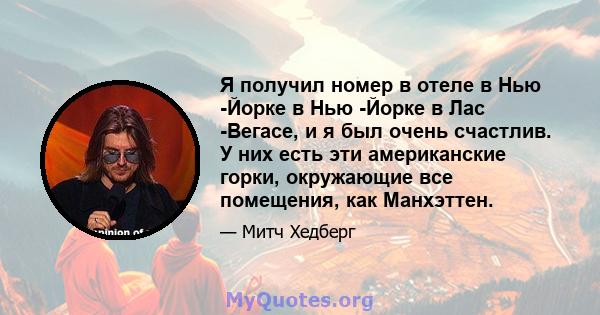 Я получил номер в отеле в Нью -Йорке в Нью -Йорке в Лас -Вегасе, и я был очень счастлив. У них есть эти американские горки, окружающие все помещения, как Манхэттен.