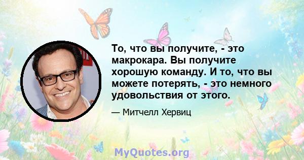 То, что вы получите, - это макрокара. Вы получите хорошую команду. И то, что вы можете потерять, - это немного удовольствия от этого.