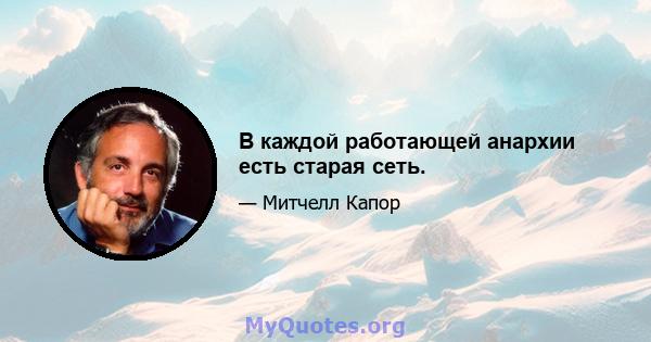 В каждой работающей анархии есть старая сеть.