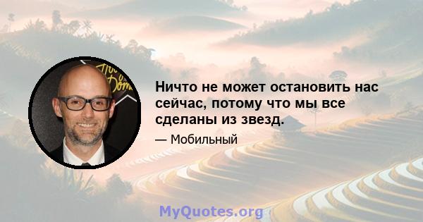 Ничто не может остановить нас сейчас, потому что мы все сделаны из звезд.