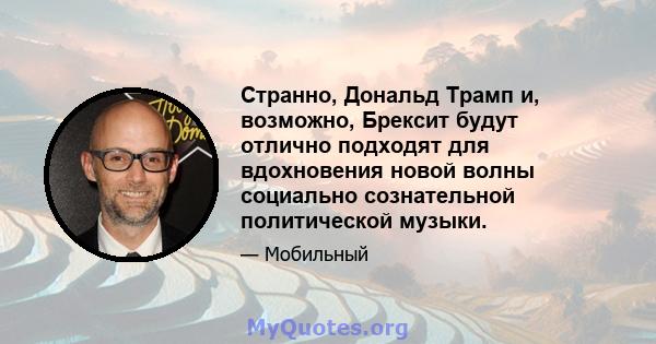 Странно, Дональд Трамп и, возможно, Брексит будут отлично подходят для вдохновения новой волны социально сознательной политической музыки.