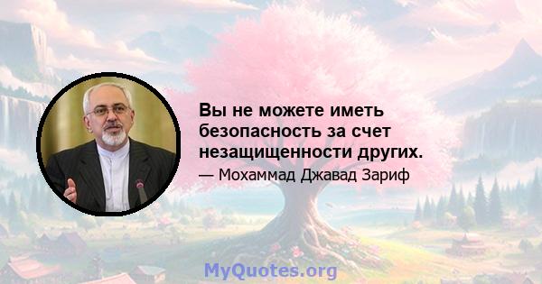 Вы не можете иметь безопасность за счет незащищенности других.