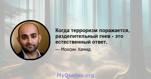 Когда терроризм поражается, разделительный гнев - это естественный ответ.