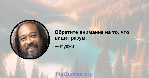 Обратите внимание на то, что видит разум.