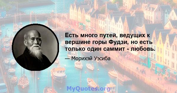 Есть много путей, ведущих к вершине горы Фудзи, но есть только один саммит - любовь.