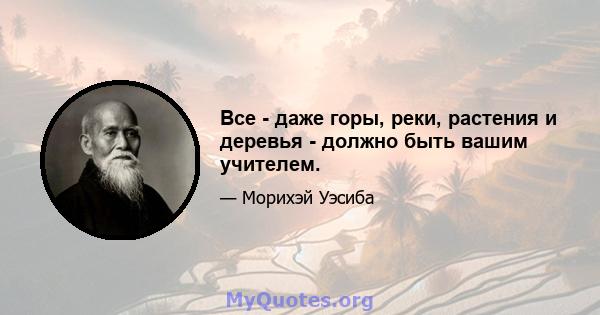 Все - даже горы, реки, растения и деревья - должно быть вашим учителем.