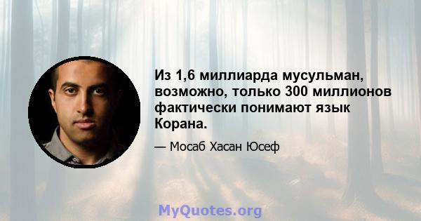 Из 1,6 миллиарда мусульман, возможно, только 300 миллионов фактически понимают язык Корана.