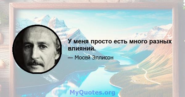 У меня просто есть много разных влияний.