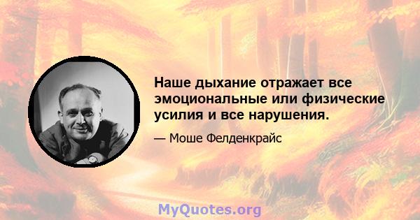 Наше дыхание отражает все эмоциональные или физические усилия и все нарушения.