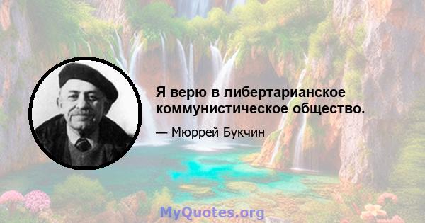 Я верю в либертарианское коммунистическое общество.