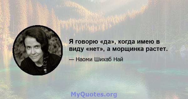 Я говорю «да», когда имею в виду «нет», а морщинка растет.