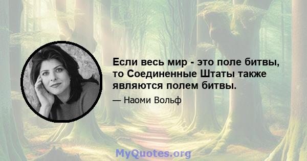 Если весь мир - это поле битвы, то Соединенные Штаты также являются полем битвы.