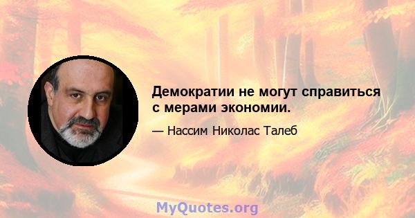 Демократии не могут справиться с мерами экономии.