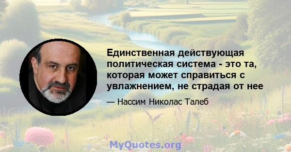 Единственная действующая политическая система - это та, которая может справиться с увлажнением, не страдая от нее