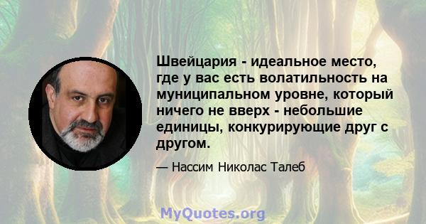 Швейцария - идеальное место, где у вас есть волатильность на муниципальном уровне, который ничего не вверх - небольшие единицы, конкурирующие друг с другом.